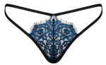 Пикантные трусики-стринги Yassmyne (Размер: S-M) (Цвет: черный с синим)