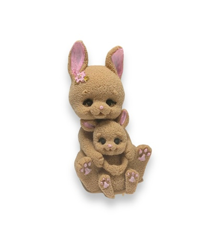 Фигурка из шоколадной глазури "Кролик мама с малышом" бежевая