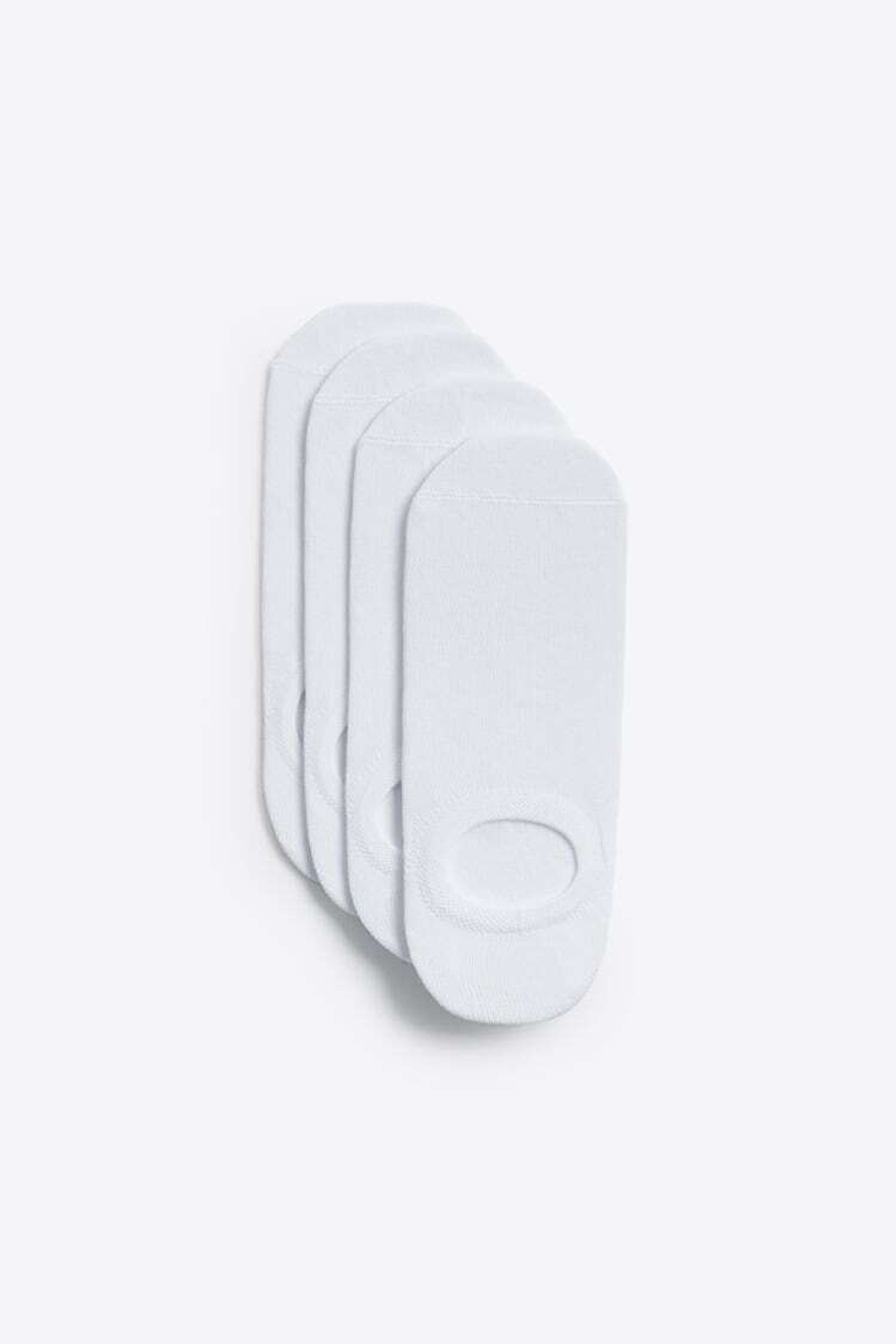 ZARA НАБОР ИЗ ЧЕТЫРЕХ ПАР КОРОТКИХ НОСКОВ, БЕЛЫЙ