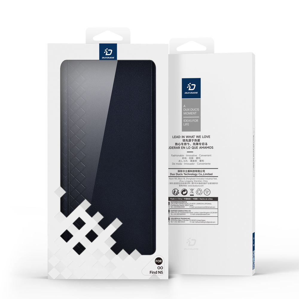 Чехол синего цвета с премиальной искусственной кожи от Dux Ducis для OPPO Find N5, серия Bril Series Case