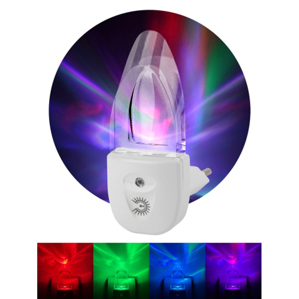 Ночник - светильник светодиодный ЭРА NN-618-LS-W в розетку с датчиком освещенности белый