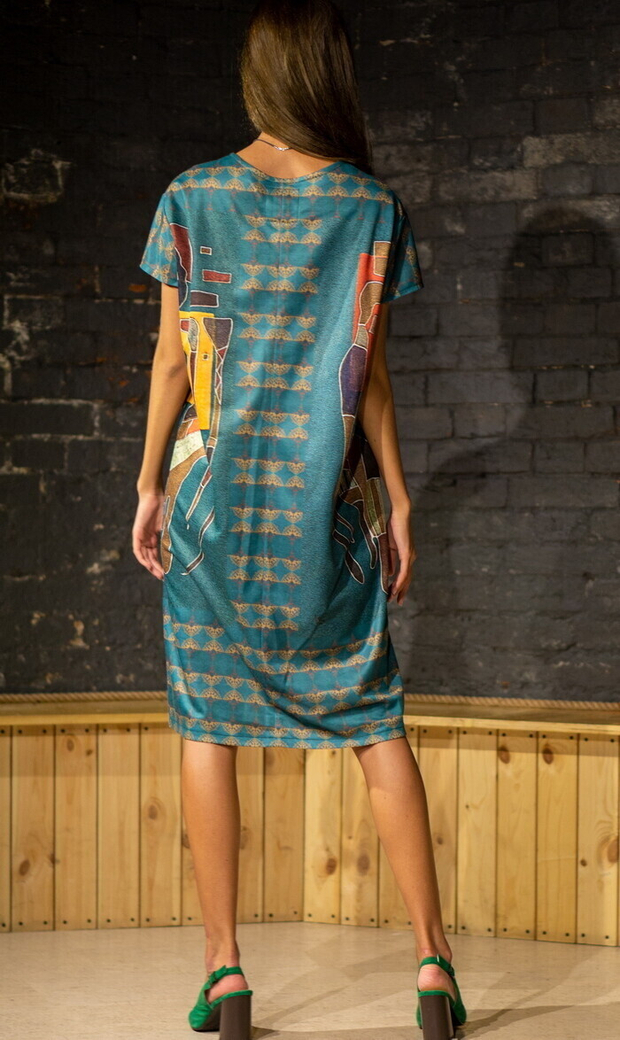 Платье "Четыре фигуры», по мотивам картины Василия Кандинского "Четыре фигуры на трех квадратах"