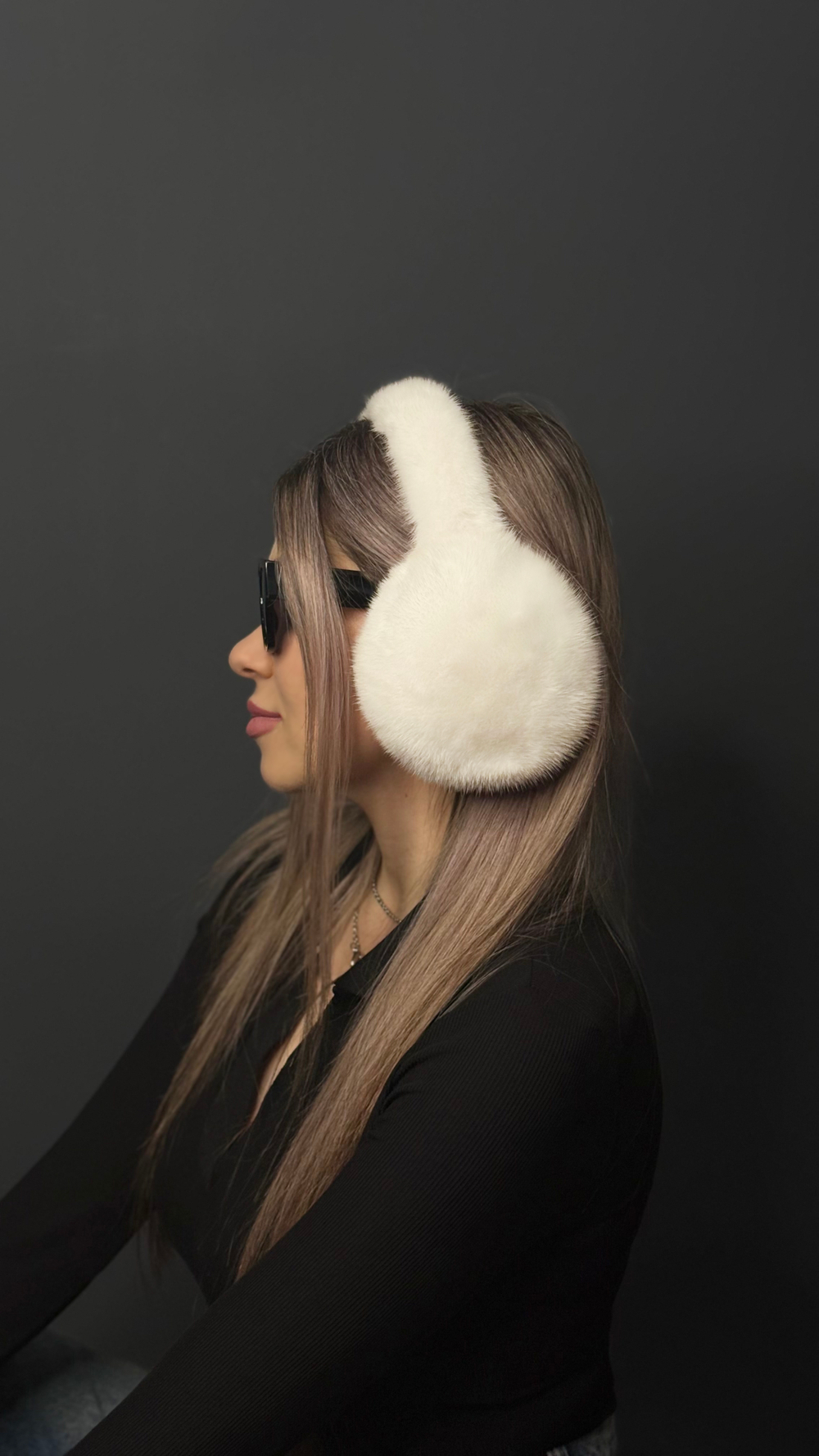 Наушники из норки | Белый