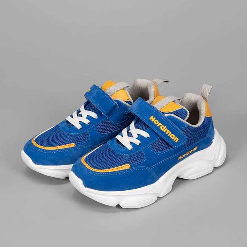 2-2023-B03 Nordman Jump полуботинки типа "кроссовые" на шнурках и липучке, цвет Синий