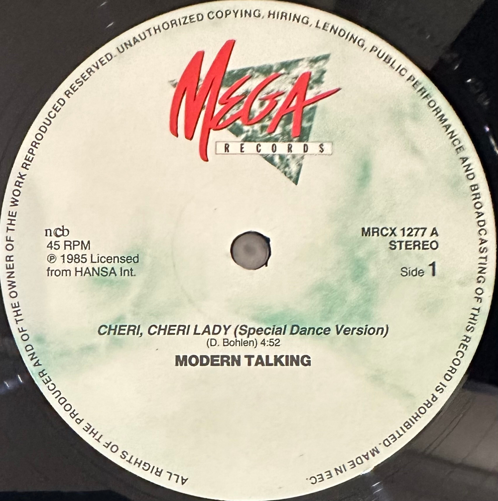 Modern Talking - Cheri, Cheri Lady (Скандинавия 1987г.) 12", 45 RPM