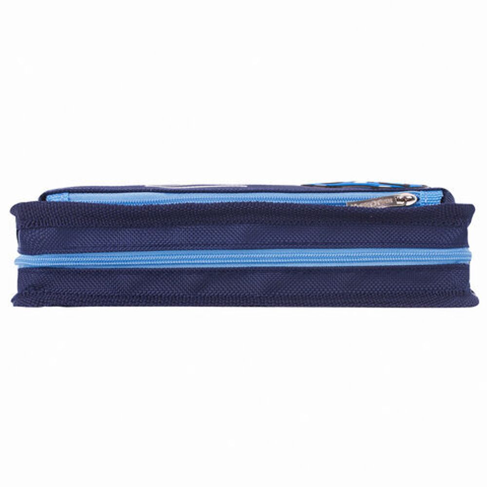 Пенал ЮНЛАНДИЯ, 2 отделения, полиэстер, "Joystick", синий, 21х6х9 см, 270274