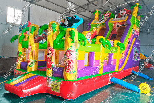 Коммерческий надувной батут "Звериная команда 2" 8*3,5*5 м