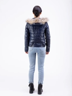 Куртка женская из натуральной кожи с капюшоном Турция