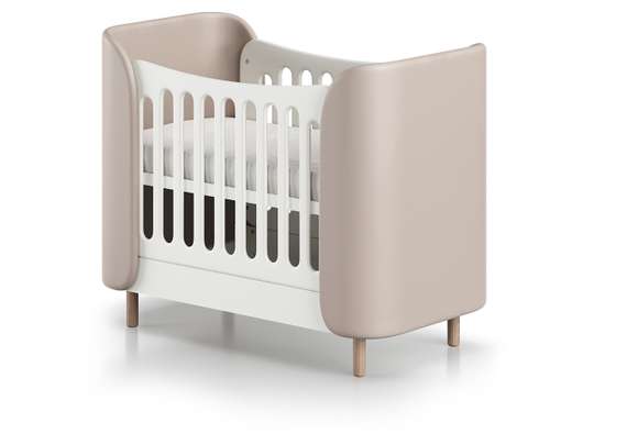 Кроватка KIDI Soft mini cпальное место 60*120 см (бежевый, экокожа)