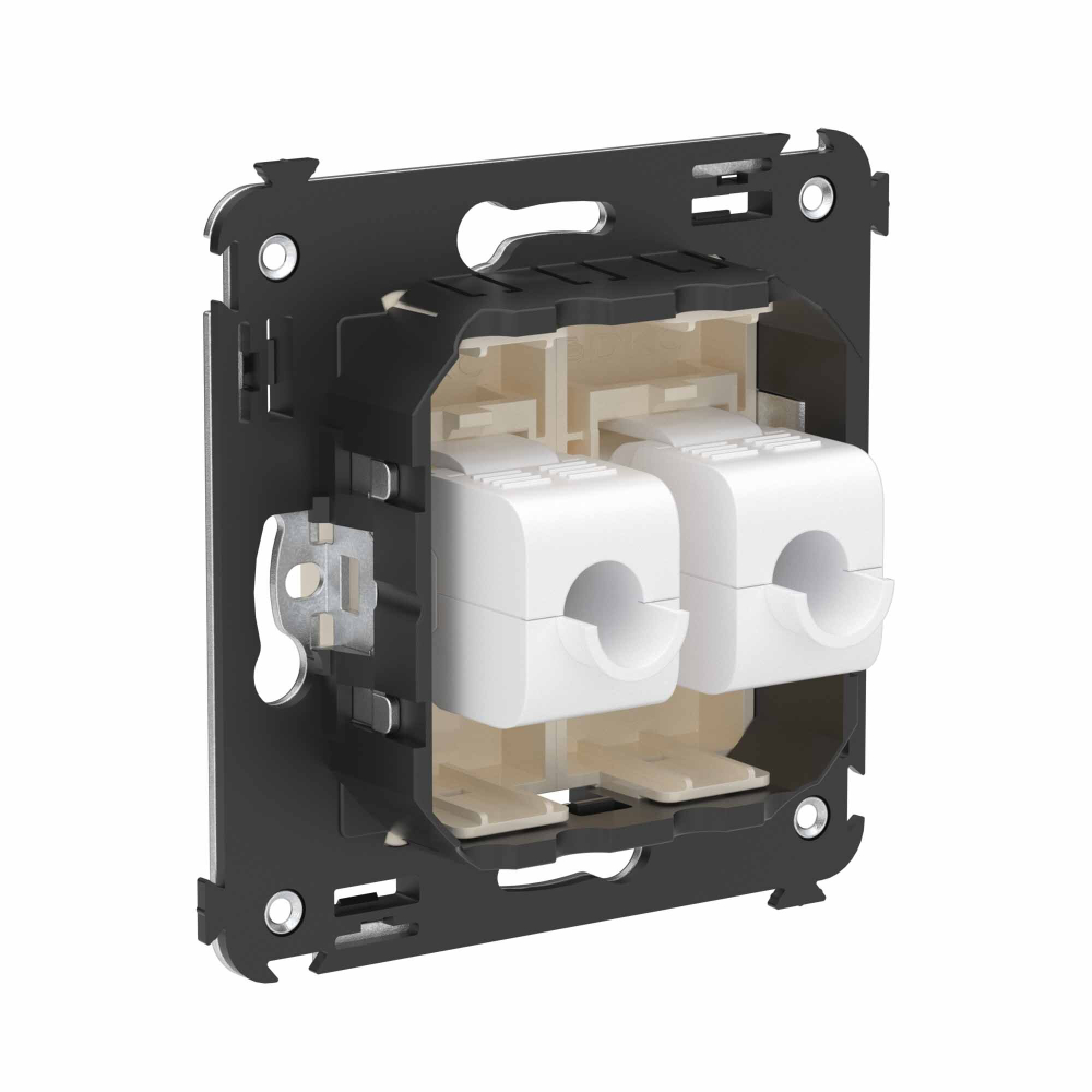 Компьютерная розетка RJ-45 без шторки в стену, кат.6 двойная, "Avanti", "Ванильная дымка"