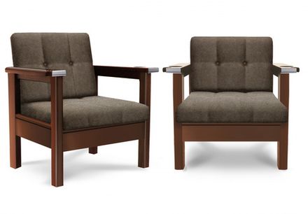 Кресло High-Style ясень МДФ (RAL 8014,Декор серебро,Винилискожа PRADO-1,Винилискожа Prado_1)