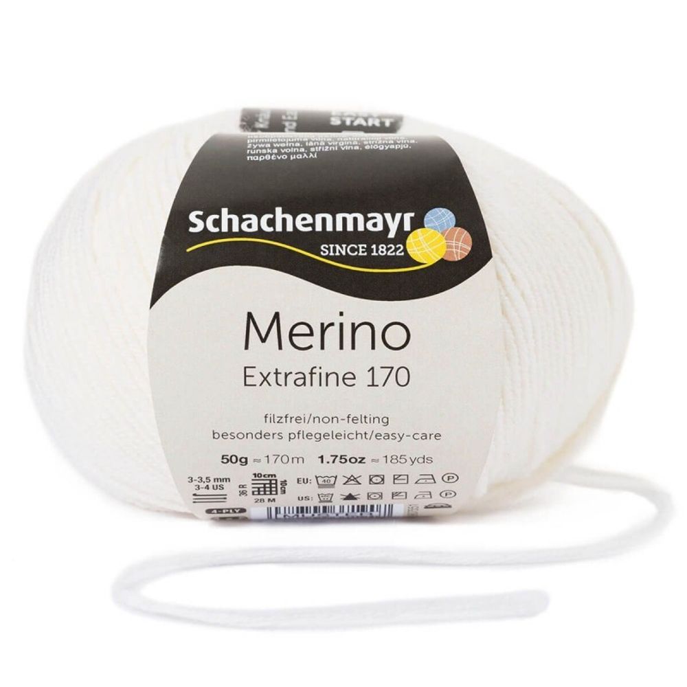 Пряжа Schachenmayr Merino Extrafine 170 (01)