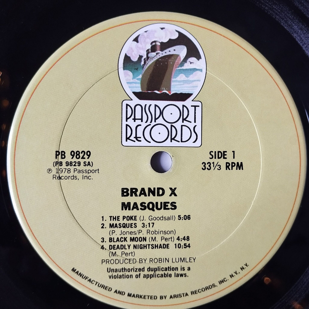 Винтажная виниловая пластинка LP Brand X Masques (USA 1978)