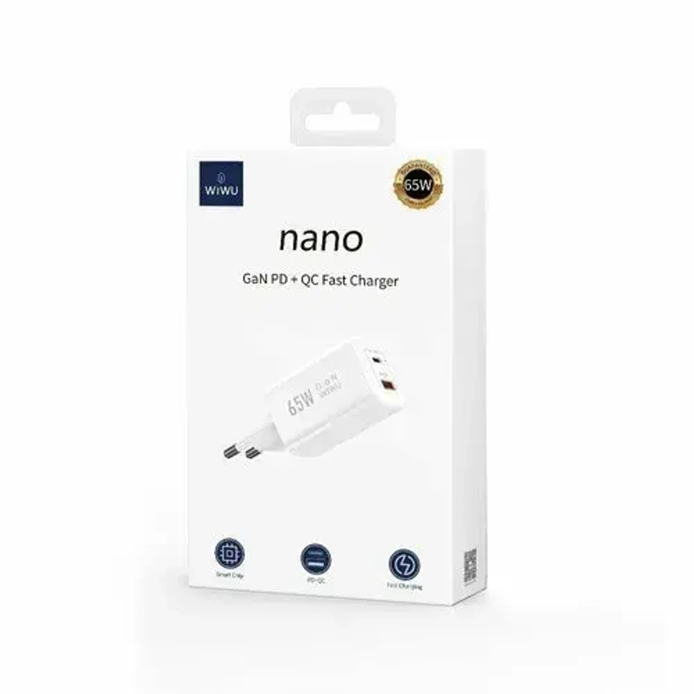 Сетевое зарядное устройство WIWU Quick 65W USB/Type-C (Wi-U012) (белый)