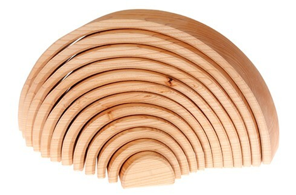 Большая деревянная радуга не окрашенная, 12 деталей
