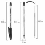 Ручка шариковая масляная BRAUBERG "Model-M" ORIGINAL, ЧЕРНАЯ, узел 0,7 мм, линия письма 0,35 мм, 143251