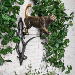 Кронштейн для цветов Кот Welcome Бронза