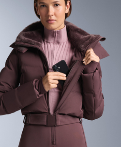 Oysho Водостойкий утепленный комбинезон MINARDI PIUME SKI с 80% пуха и 20% пера, темно-винный