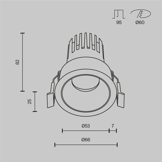 Встраиваемый светильник Maytoni Technical DL123-10W-2.7K-B