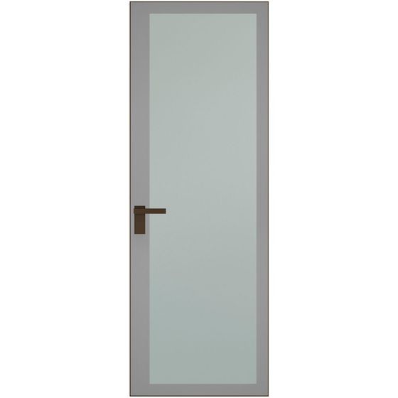 Алюминиевая дверь 2AGК кромка деорэ стекло мателюкс бесцветный прокрас серый