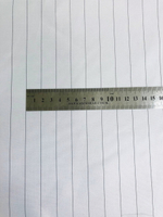 Подклад полиэстер, белый, полоска серая широкая, жаккард FC