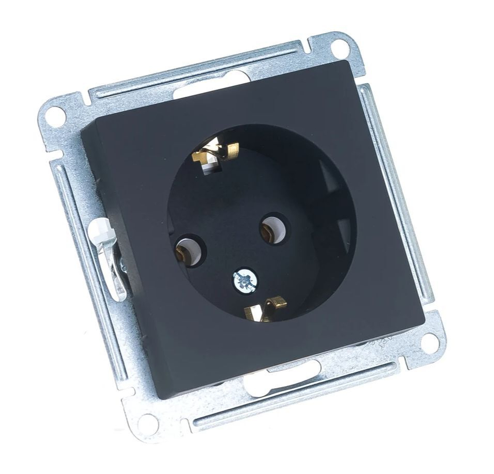 Розетка с з/к Schneider Electric Atlas Design карбон