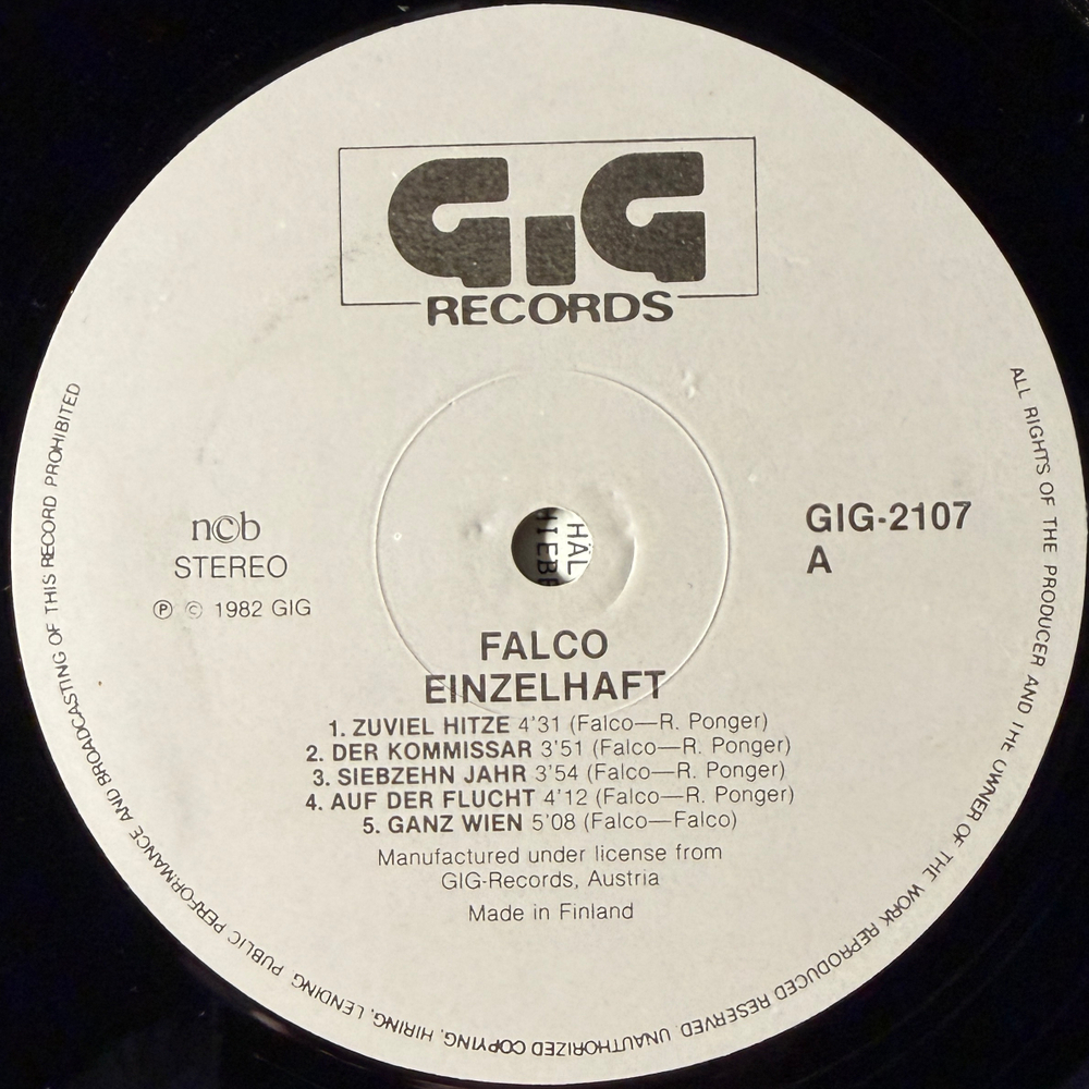 Falco – Einzelhaft (Скандинавия 1982г.)