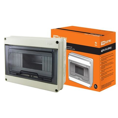 Бокс навес, ЩРН-П, пластик, TDM, 8мод, IP65, SQ0908-0002