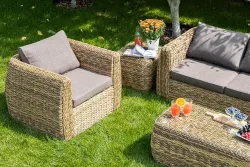 "Кальяри" лаунж-зона из искусственного ротанга (гиацинт), цвет соломенный