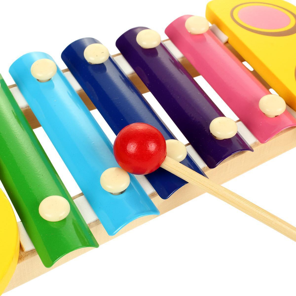 Металлофон деревянный сова 5 звуков, коробка C-41631