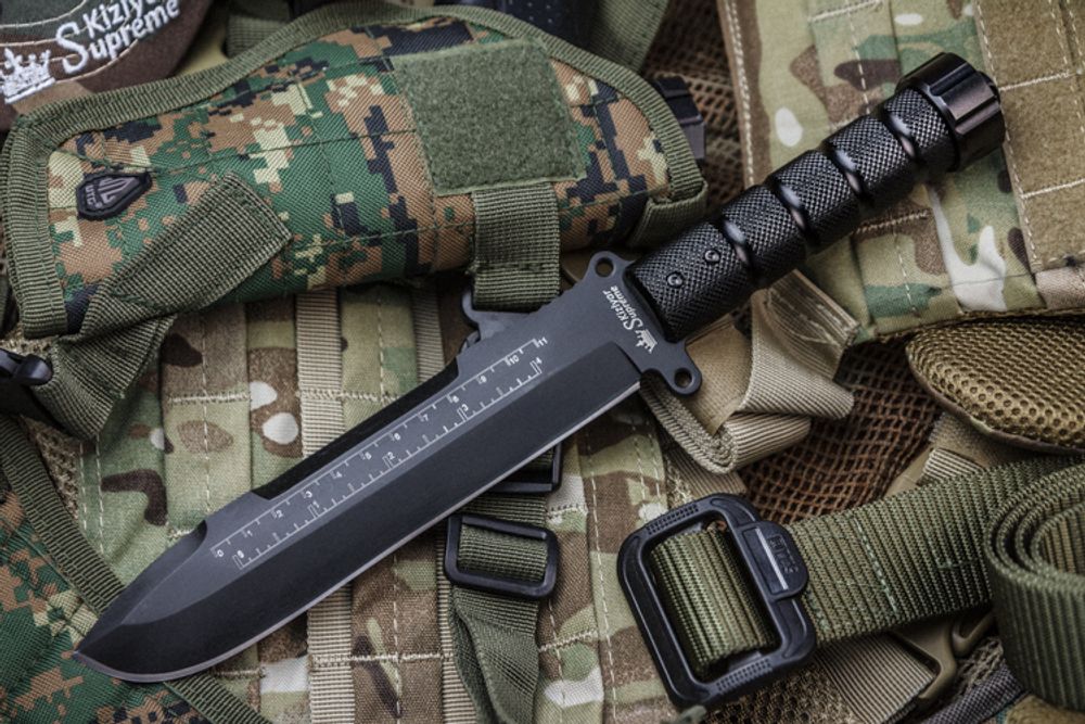 Нож выживания Survivalist X D2 Black Titanium