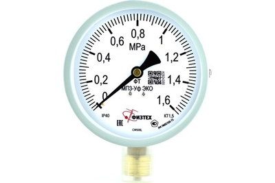 Манометр МП3-Уф исп ЭКО 0-1,6 МПа кт.1,5 d.100 IP40 G1/2 РШ