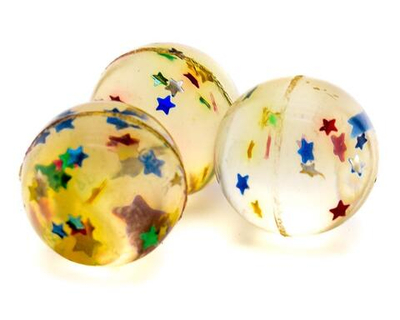 Мяч каучук 32 мм прозрачный звезды