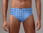 Набор из 2 клетчатых трусов - серых и голубых (Размер: M) (Цвет: серый с голубым)