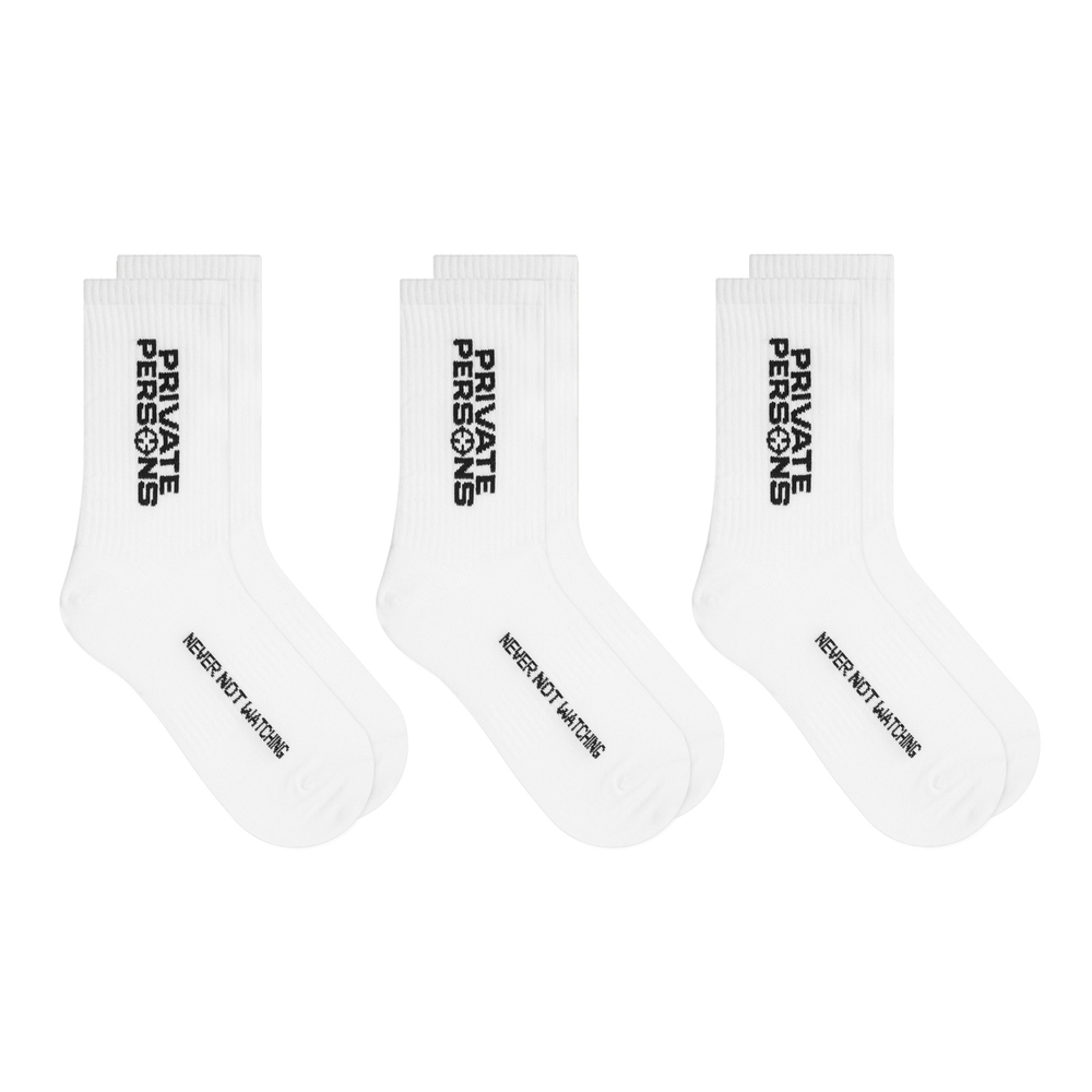 PP LOGO SOCKS WHITE (3 PACK)