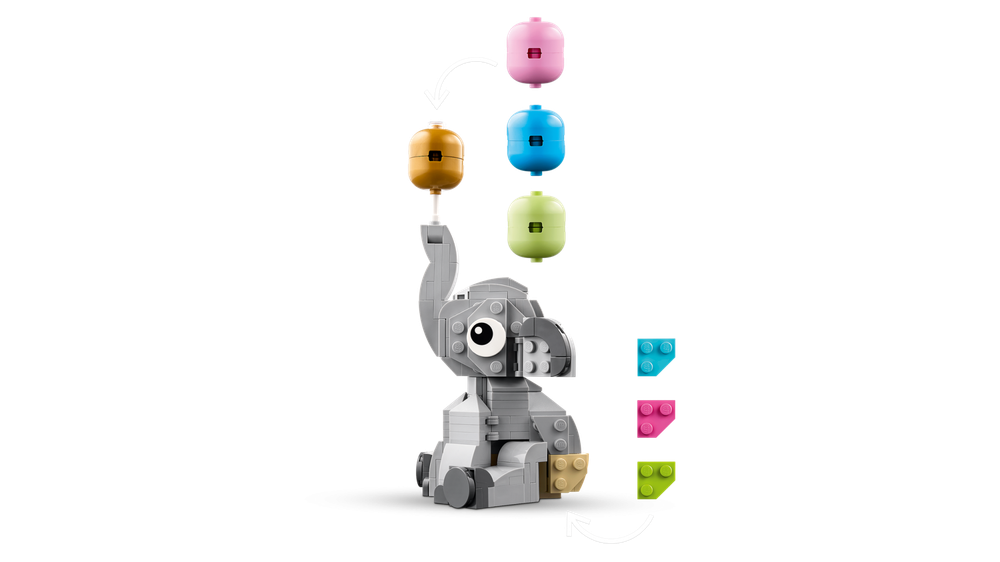 Конструктор Лего Креатор Слонёнок в небе 40814 | LEGO Creator Flying Elephant модель слонёнка 402 деталей 18+
