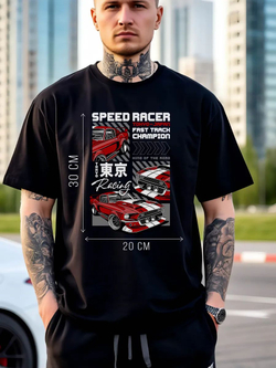 Футболка мужская y2k с принтом машиной