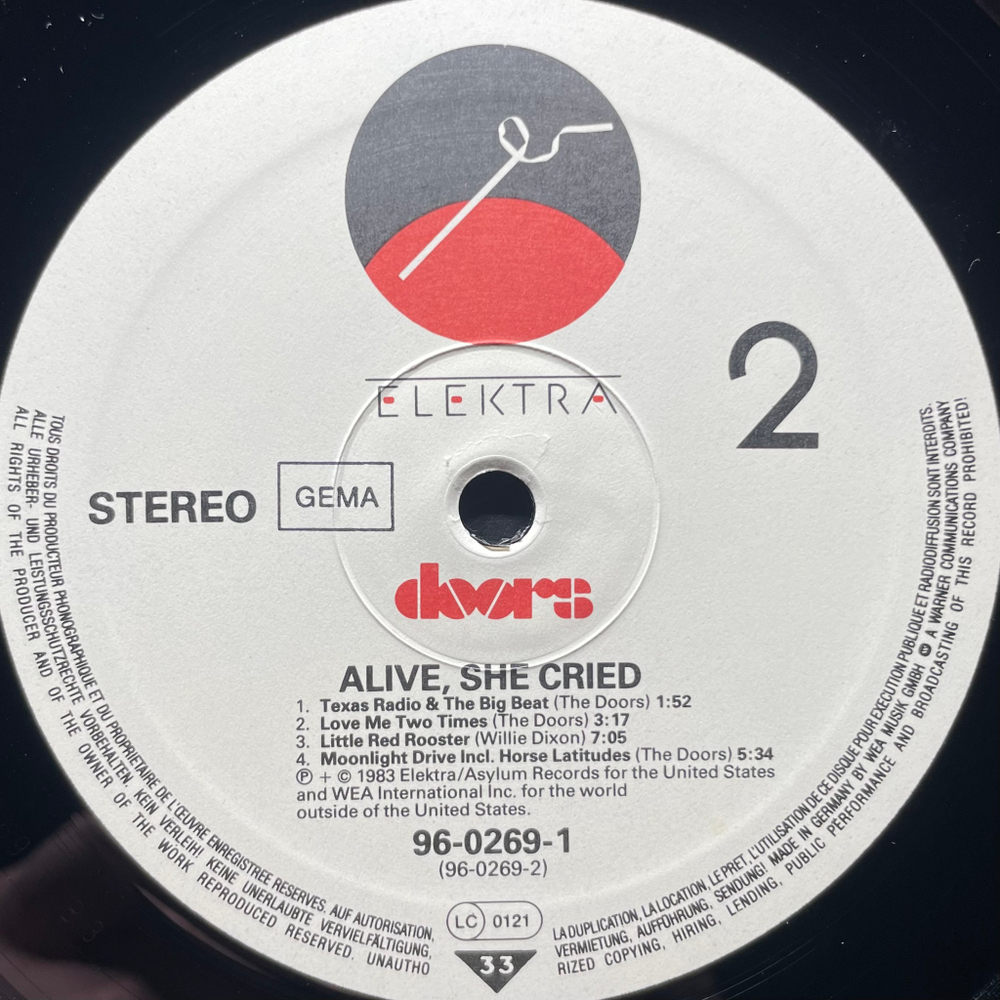 Doors ‎– Alive, She Cried (Германия 1983г.)