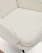 Maustin Кресло-качалка из белой овчины со стальной конструкцией и деревом бука