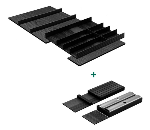 КОМПЛЕКТ лоток + держатели для фольги и для ножей ФайнЛайн Линик, 800-900, ЯСЕНЬ черный