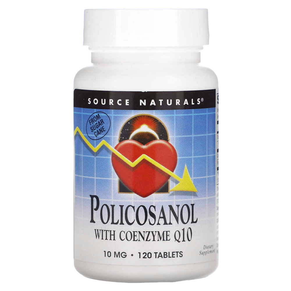 Source Naturals, поликозанол с коэнзимом Q10, 10 мг, 120 таблеток