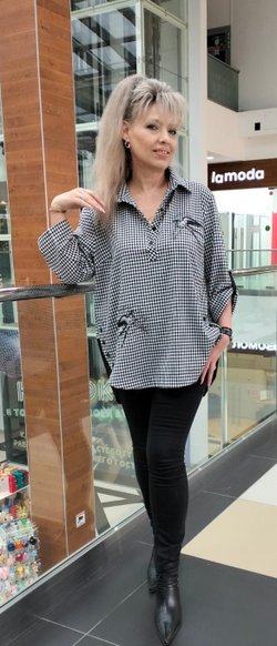 Комбинированная рубашка в клетку