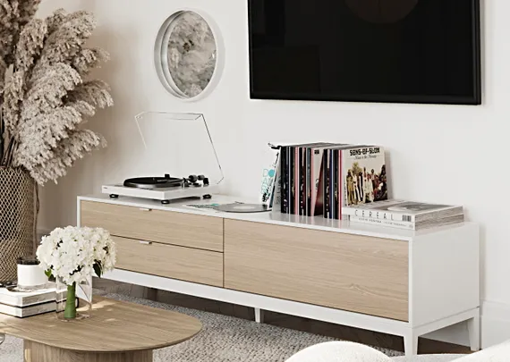 Тумба Fjord 1 дверь 2 ящика (белый)