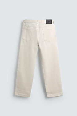 ZARA БРЮКИ STRAIGHT FIT, ЭКРЮ