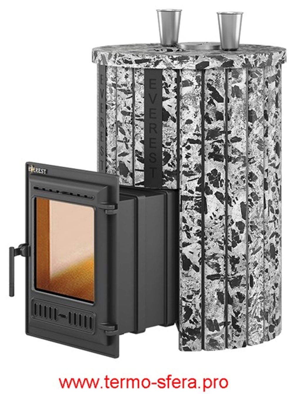 Печь для бани Эверест "Steam Master 30 ЧУГУН" Ламель Пироксенит Элит, S-20