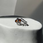 Кольцо Орхидея разъемное с вишневым янтарем