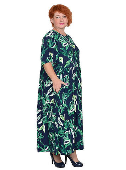 Платье Филомена, зеленый принт