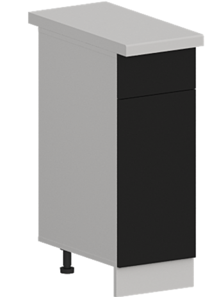 Кухня Модуль ШН1Я 300 Графит / Черный матовый