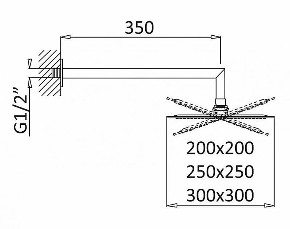Верхний душ Cezares Porta TDDQ-30-01