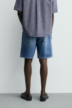 ZARA ДЖИНСОВЫЕ ШОРТЫ REGULAR FIT, ГОЛУБОЙ